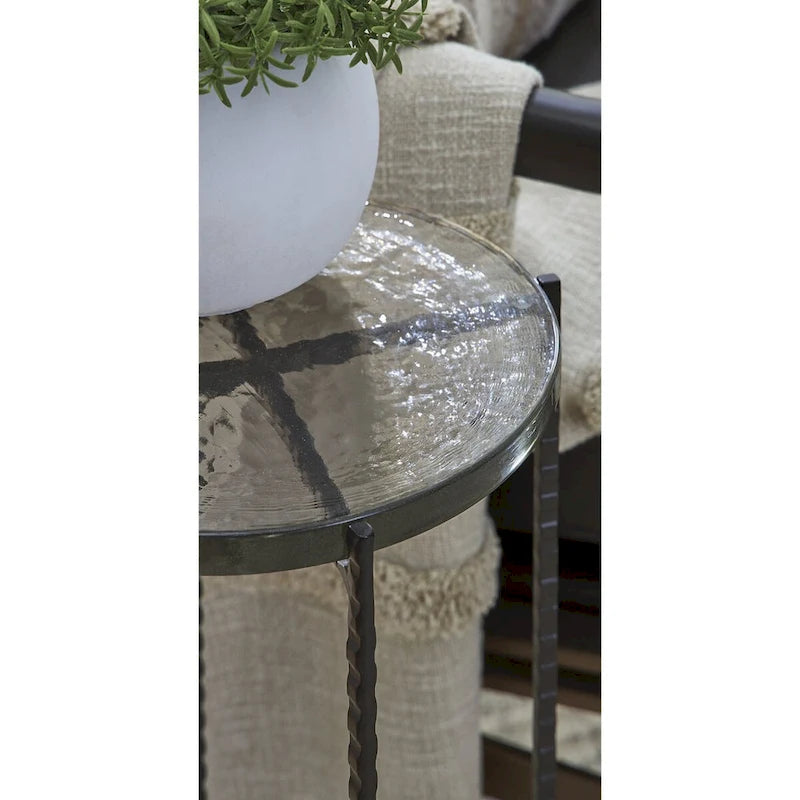 Mesa auxiliar transparente/negra - 11W x 11D x 24H