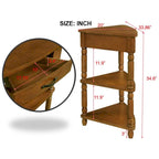 Mesa auxiliar esquinera triangular de madera para sala de estar en espacios pequeños
