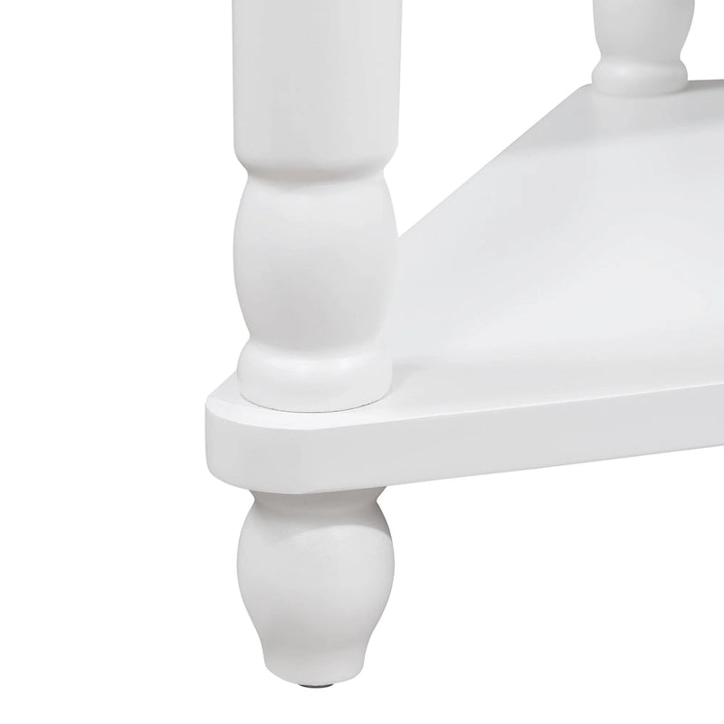 Mesa auxiliar esquinera triangular de madera para sala de estar en espacios pequeños