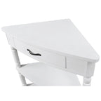 Mesa auxiliar esquinera triangular de madera para sala de estar en espacios pequeños