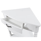 Mesa auxiliar esquinera triangular de madera para sala de estar en espacios pequeños