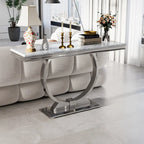 Mesa consola rectangular de 50 pulgadas con base circular