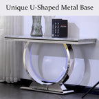 Mesa consola rectangular de 50 pulgadas con base circular