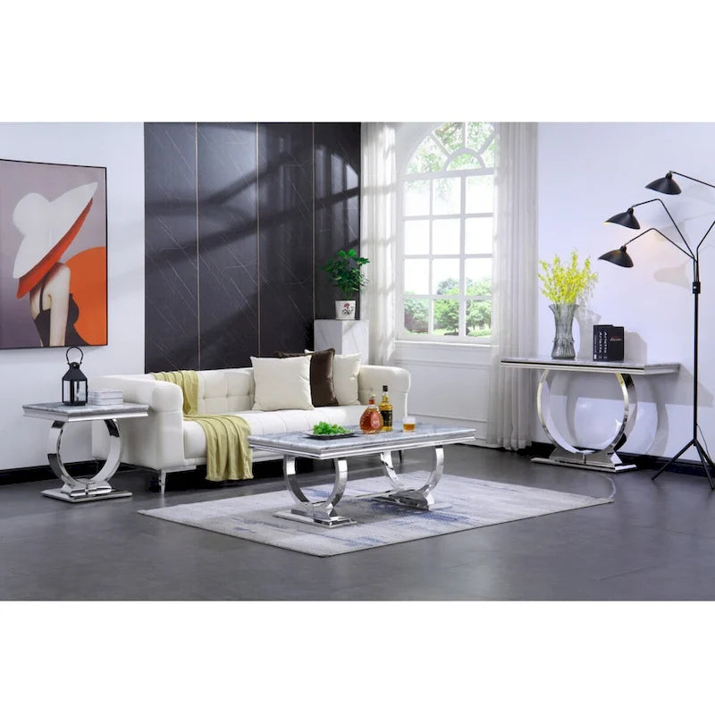 Mesa consola rectangular de 50 pulgadas con base circular