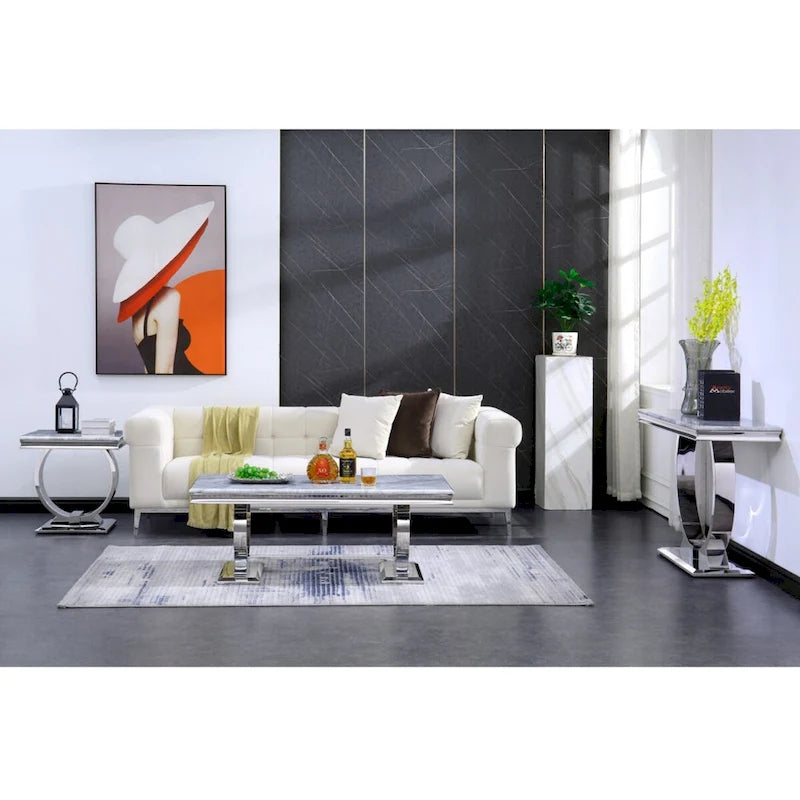 Mesa consola rectangular de 50 pulgadas con base circular