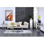 Mesa consola rectangular de 50 pulgadas con base circular