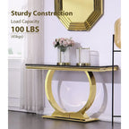 Mesa consola rectangular de 50 pulgadas con base circular