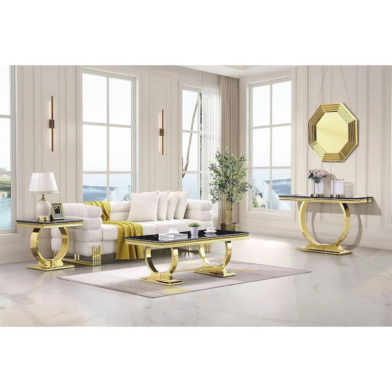 Mesa consola rectangular de 50 pulgadas con base circular