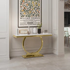 Mesa consola rectangular de 50 pulgadas con base circular