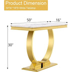 Mesa consola rectangular de 50 pulgadas con base circular