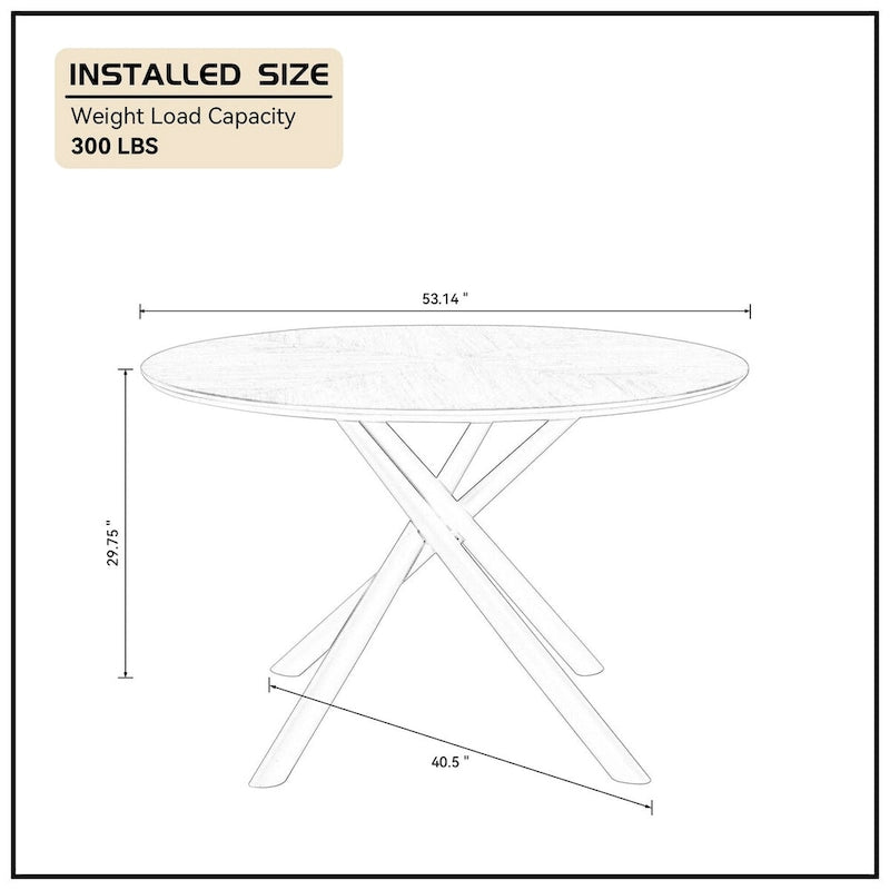 Mesa de comedor redonda de nogal negro con pata en cruz para cocina, comedor
