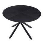 Mesa de comedor redonda de nogal negro con pata en cruz para cocina, comedor