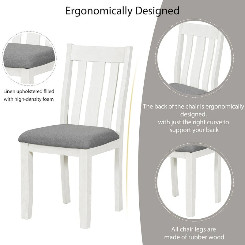 Juego de comedor de 7 piezas estilo retro con mesa extensible y 6 sillas tapizadas