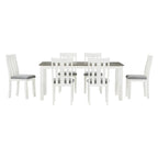 Juego de comedor de 7 piezas estilo retro con mesa extensible y 6 sillas tapizadas