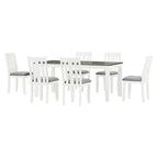 Juego de comedor de 7 piezas estilo retro con mesa extensible y 6 sillas tapizadas
