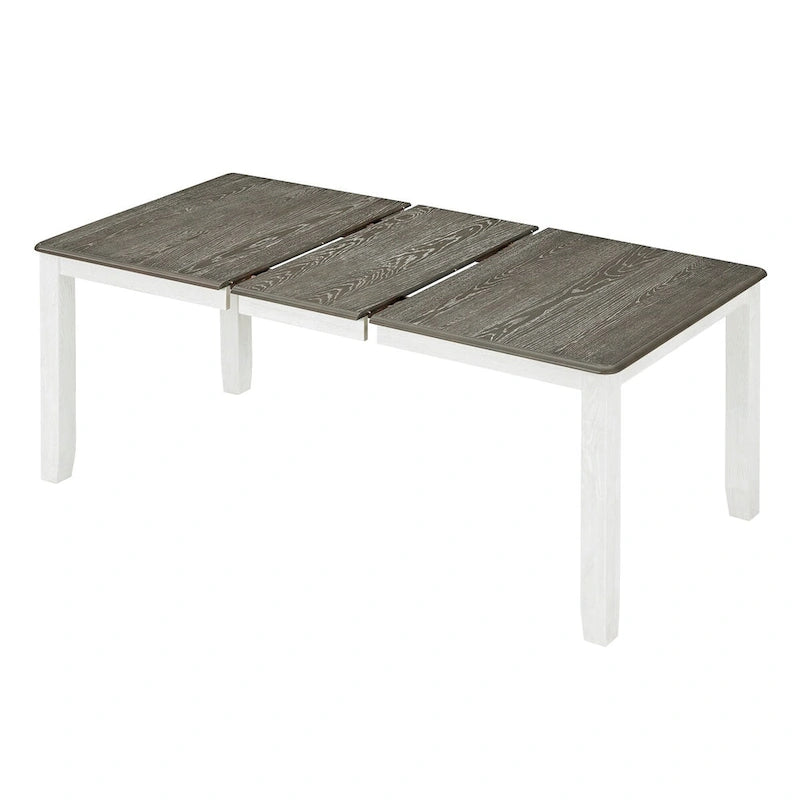 Juego de comedor de 7 piezas estilo retro con mesa extensible y 6 sillas tapizadas