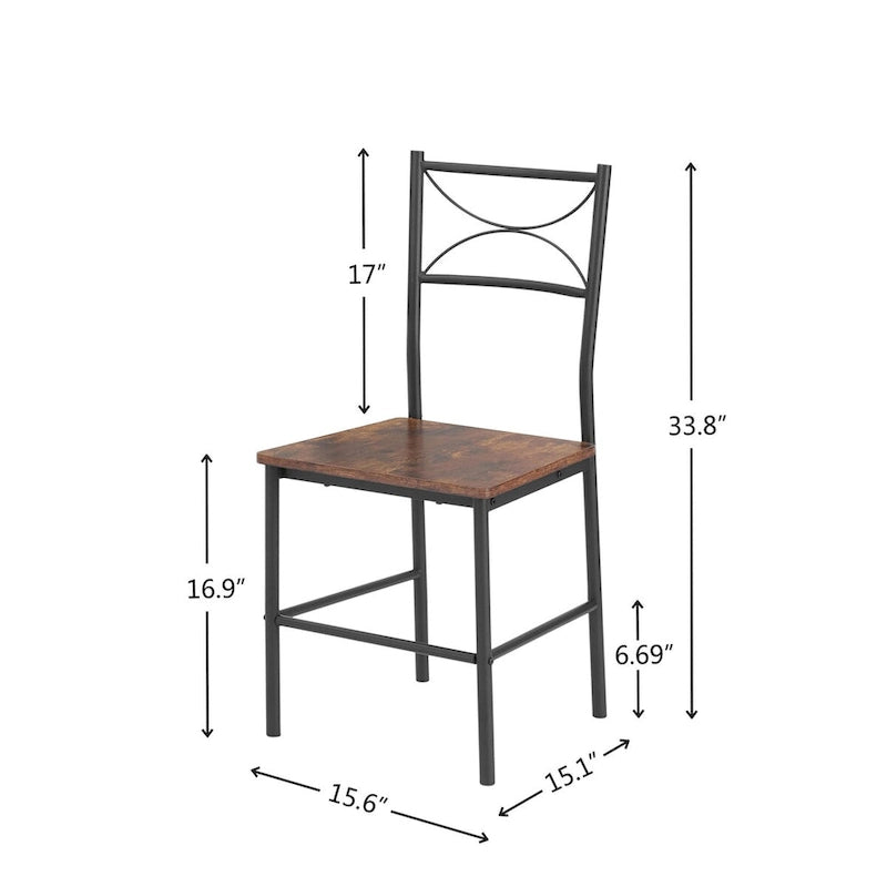 Mesa de comedor pequeña cuadrada de 3 piezas marrón para desayunador