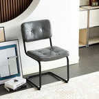 Silla de comedor moderna y sencilla de cuero con tubo metálico