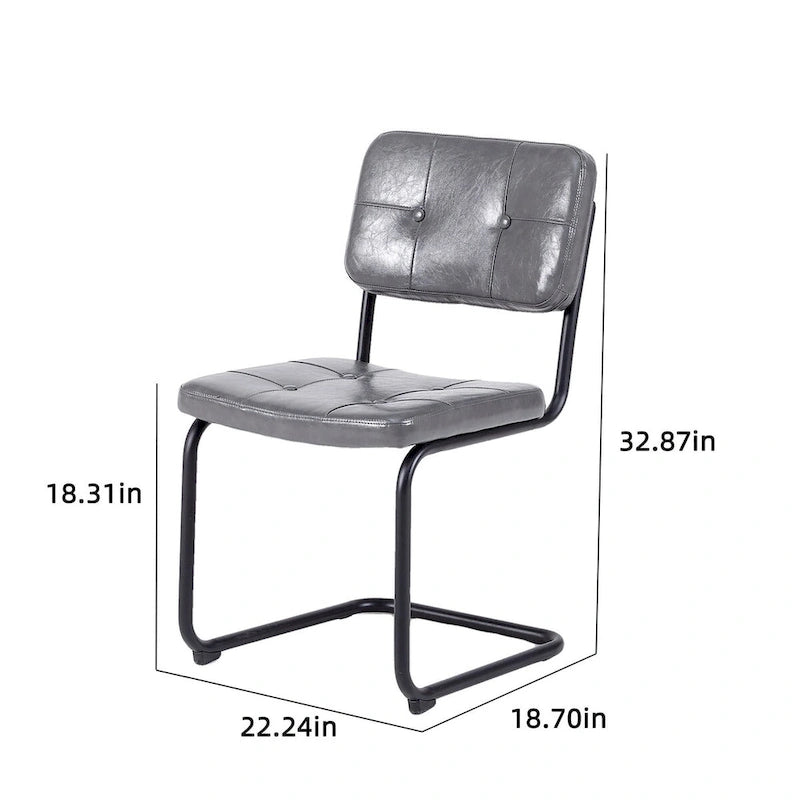 Silla de comedor moderna y sencilla de cuero con tubo metálico