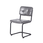 Silla de comedor moderna y sencilla de cuero con tubo metálico
