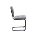 Silla de comedor moderna y sencilla de cuero con tubo metálico