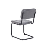 Silla de comedor moderna y sencilla de cuero con tubo metálico