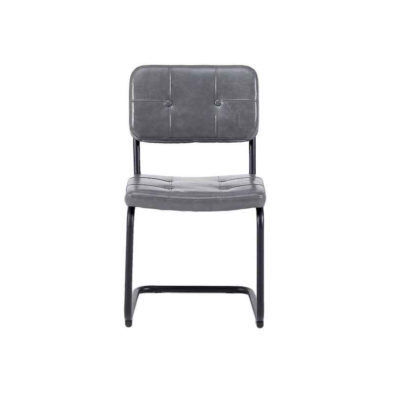 Silla de comedor moderna y sencilla de cuero con tubo metálico