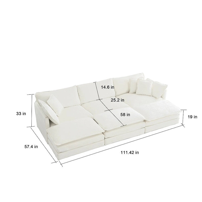 Sofá de 3, sofá de sala de estar de 1+1+3 asientos, silla decorativa, sofá de dos plazas