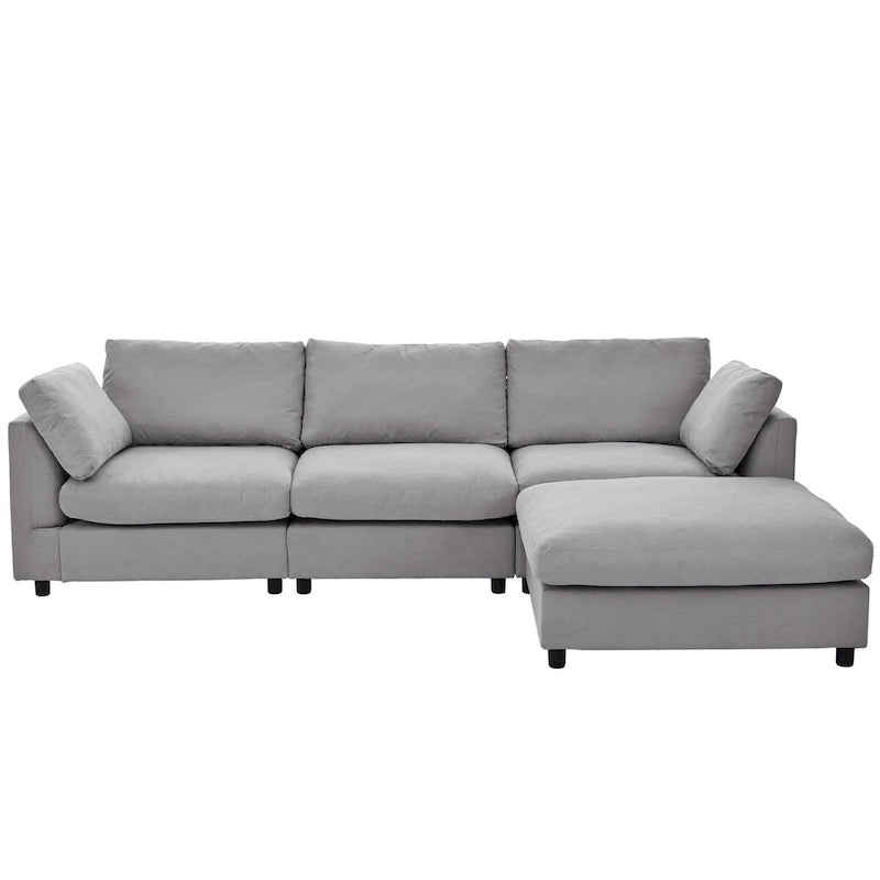 Sofá Seccional Convertible Tapizado, Sofá en Forma de L con Chaise Reversible para Sala de Estar