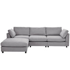 Sofá Seccional Convertible Tapizado, Sofá en Forma de L con Chaise Reversible para Sala de Estar