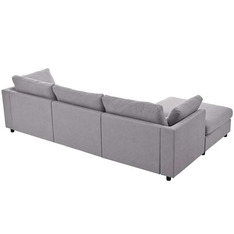 Sofá Seccional Convertible Tapizado, Sofá en Forma de L con Chaise Reversible para Sala de Estar