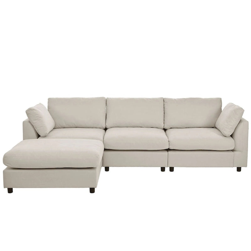 Sofá Seccional Convertible Tapizado, Sofá en Forma de L con Chaise Reversible para Sala de Estar