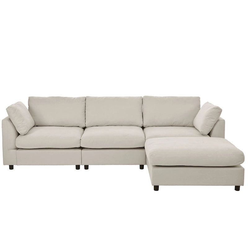 Sofá Seccional Convertible Tapizado, Sofá en Forma de L con Chaise Reversible para Sala de Estar