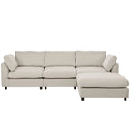 Sofá Seccional Convertible Tapizado, Sofá en Forma de L con Chaise Reversible para Sala de Estar