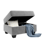 Sofá seccional moderno en forma de L de 112 pulgadas con chaise reversible y otomana de almacenamiento