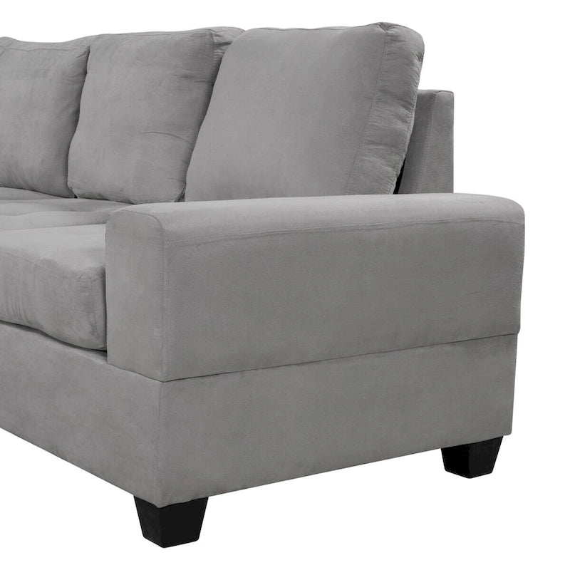 Sofá seccional moderno en forma de L de 112 pulgadas con chaise reversible y otomana de almacenamiento