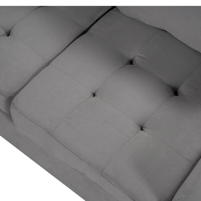 Sofá seccional moderno en forma de L de 112 pulgadas con chaise reversible y otomana de almacenamiento