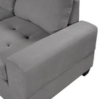 Sofá seccional moderno en forma de L de 112 pulgadas con chaise reversible y otomana de almacenamiento