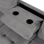 Sofá seccional moderno en forma de L de 112 pulgadas con chaise reversible y otomana de almacenamiento