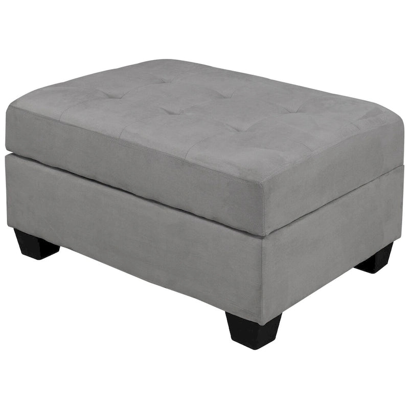 Sofá seccional moderno en forma de L de 112 pulgadas con chaise reversible y otomana de almacenamiento