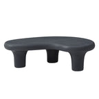 Mesa de centro "Nube" de fibra de vidrio de 47.24", mesa vintage con 3 patas de soporte, mesa central irregular, no necesita montaje