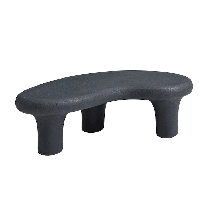 Mesa de centro "Nube" de fibra de vidrio de 47.24", mesa vintage con 3 patas de soporte, mesa central irregular, no necesita montaje
