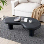 Mesa de centro "Nube" de fibra de vidrio de 47.24", mesa vintage con 3 patas de soporte, mesa central irregular, no necesita montaje
