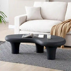 Mesa de centro "Nube" de fibra de vidrio de 47.24", mesa vintage con 3 patas de soporte, mesa central irregular, no necesita montaje