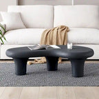 Mesa de centro "Nube" de fibra de vidrio de 47.24", mesa vintage con 3 patas de soporte, mesa central irregular, no necesita montaje