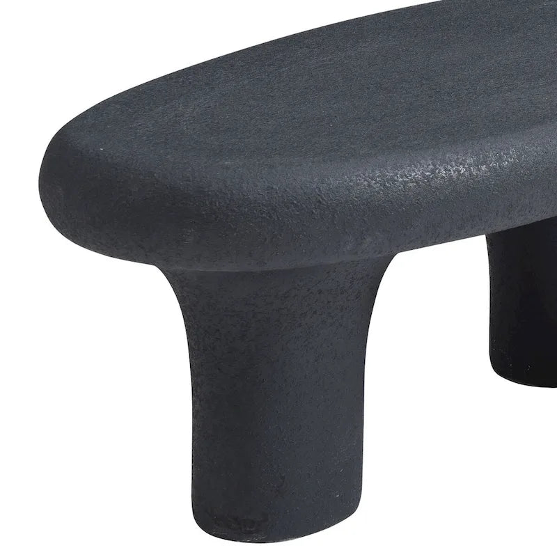 Mesa de centro "Nube" de fibra de vidrio de 47.24", mesa vintage con 3 patas de soporte, mesa central irregular, no necesita montaje