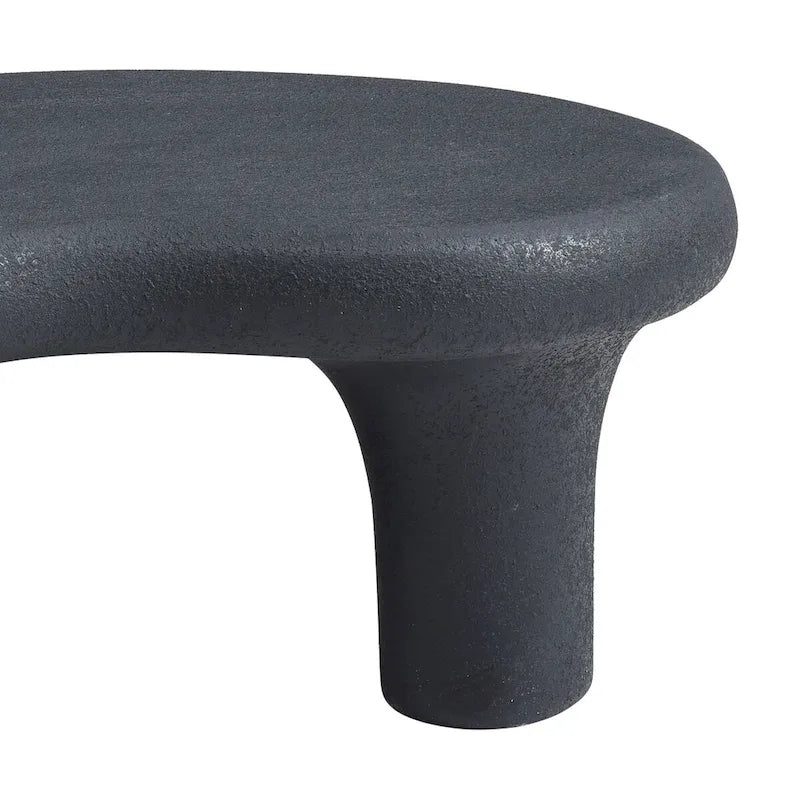 Mesa de centro "Nube" de fibra de vidrio de 47.24", mesa vintage con 3 patas de soporte, mesa central irregular, no necesita montaje
