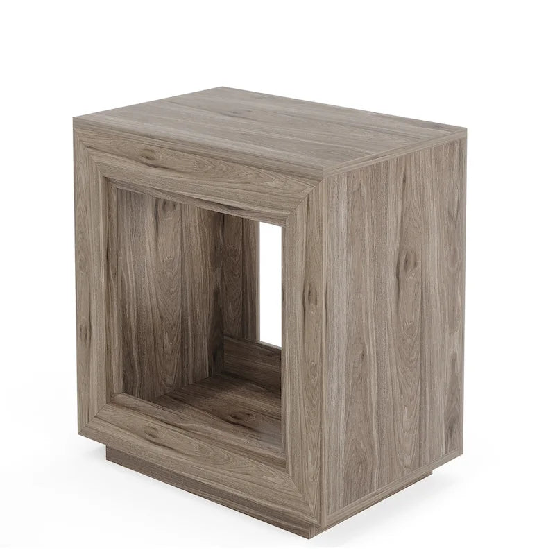 Mesita de noche o lateral rectangular de estilo rústico de 23.62 pulgadas para sala de estar