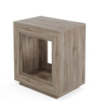 Mesita de noche o lateral rectangular de estilo rústico de 23.62 pulgadas para sala de estar