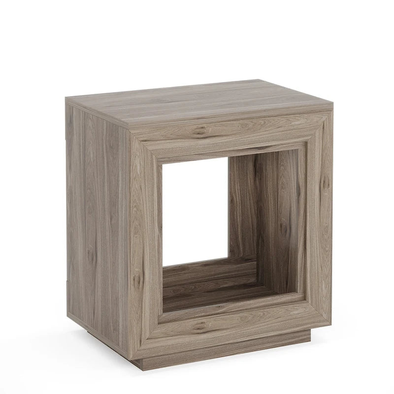 Mesita de noche o lateral rectangular de estilo rústico de 23.62 pulgadas para sala de estar